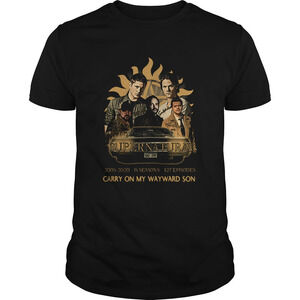 Supernatural  15 Seasons 327 Ep Carry On My Wayward Son Shirt